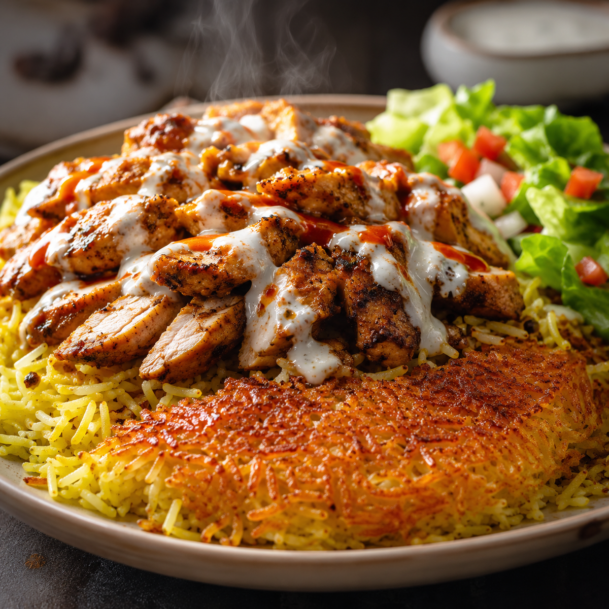 Bí mật khoa học đằng sau món gà halal cart New York và nghệ thuật tạo lớp cơm giòn hoàn hảo