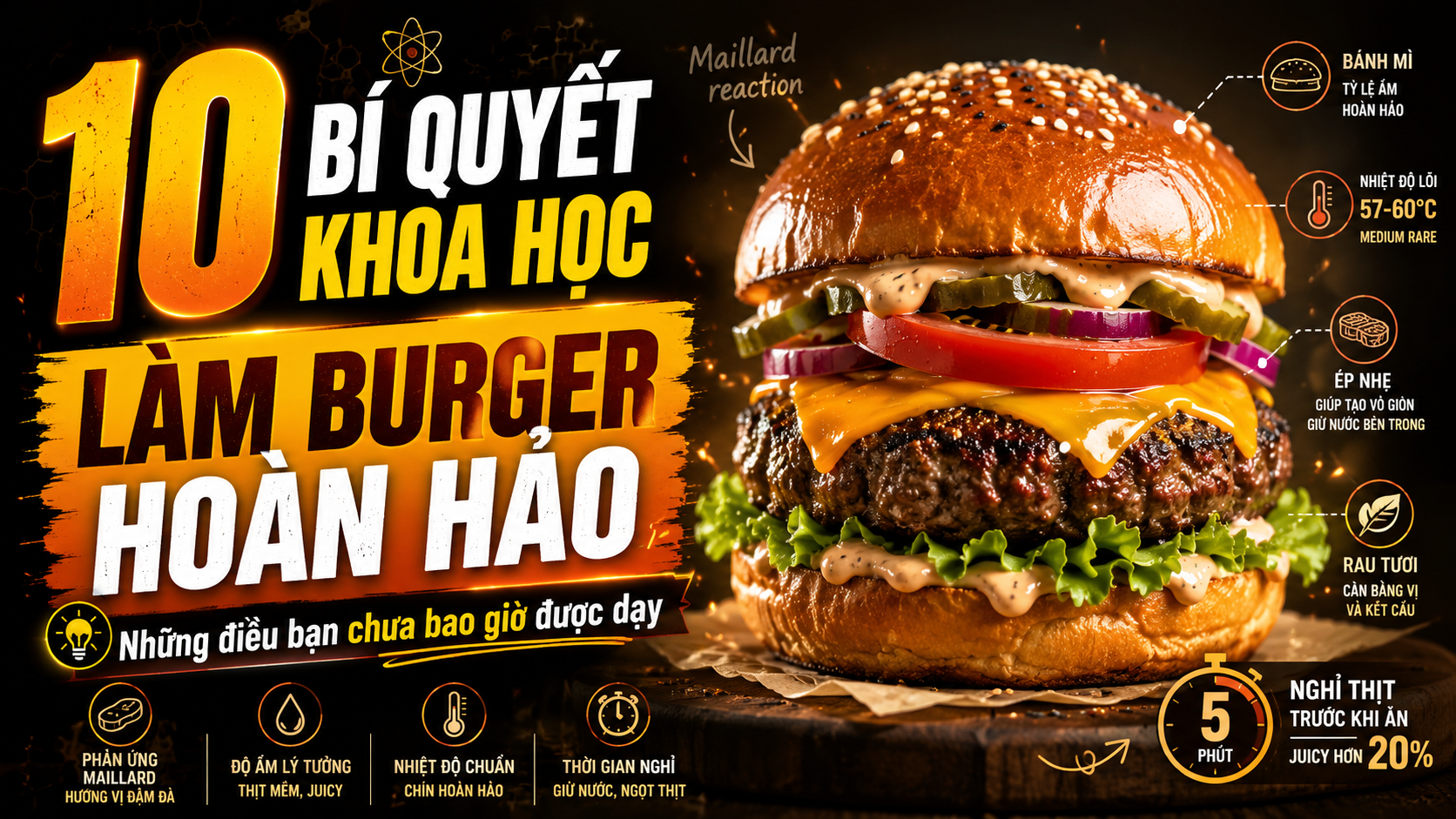 10 bí quyết khoa học để làm burger hoàn hảo: những điều bạn chưa bao giờ được dạy