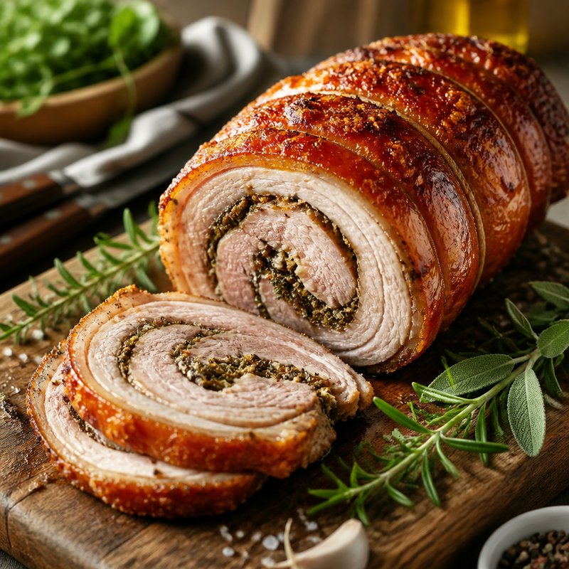 Porchetta từ thịt ba chỉ: khi cả một cuộn thịt heo trở thành kiệt tác giòn rụm